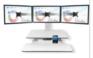 STANDESK - 3 Monitor Mounting Bracket- Curved - Standard 6 Height Positions. 500 max monitor width. - Free shipping & delivery